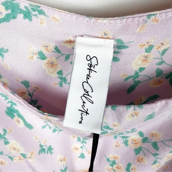 NEW Sokie Collective size S Summer Flutter Dress in lavender floral - Picture 6 of 10
